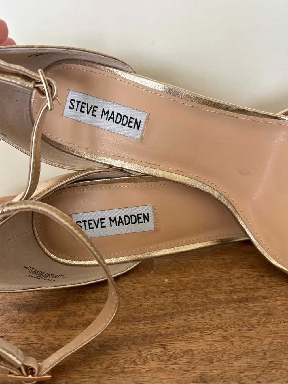 Steve Madden Piked Two Piece Stiletto Sandals Gold Size 9.5